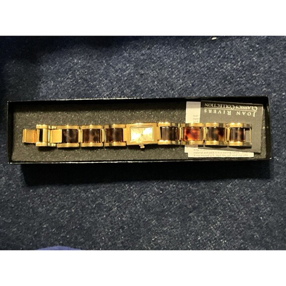 Joan Rivers V377 Vintage Quartz Faux Tortoise Shell NIB Needs Battery - Picture 10 of 11